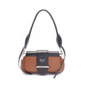Prada Shoulder Bag City Calf Brown Black Leather Sydney