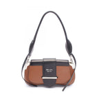 Prada Shoulder Bag City Calf Brown Black Leather Sydney