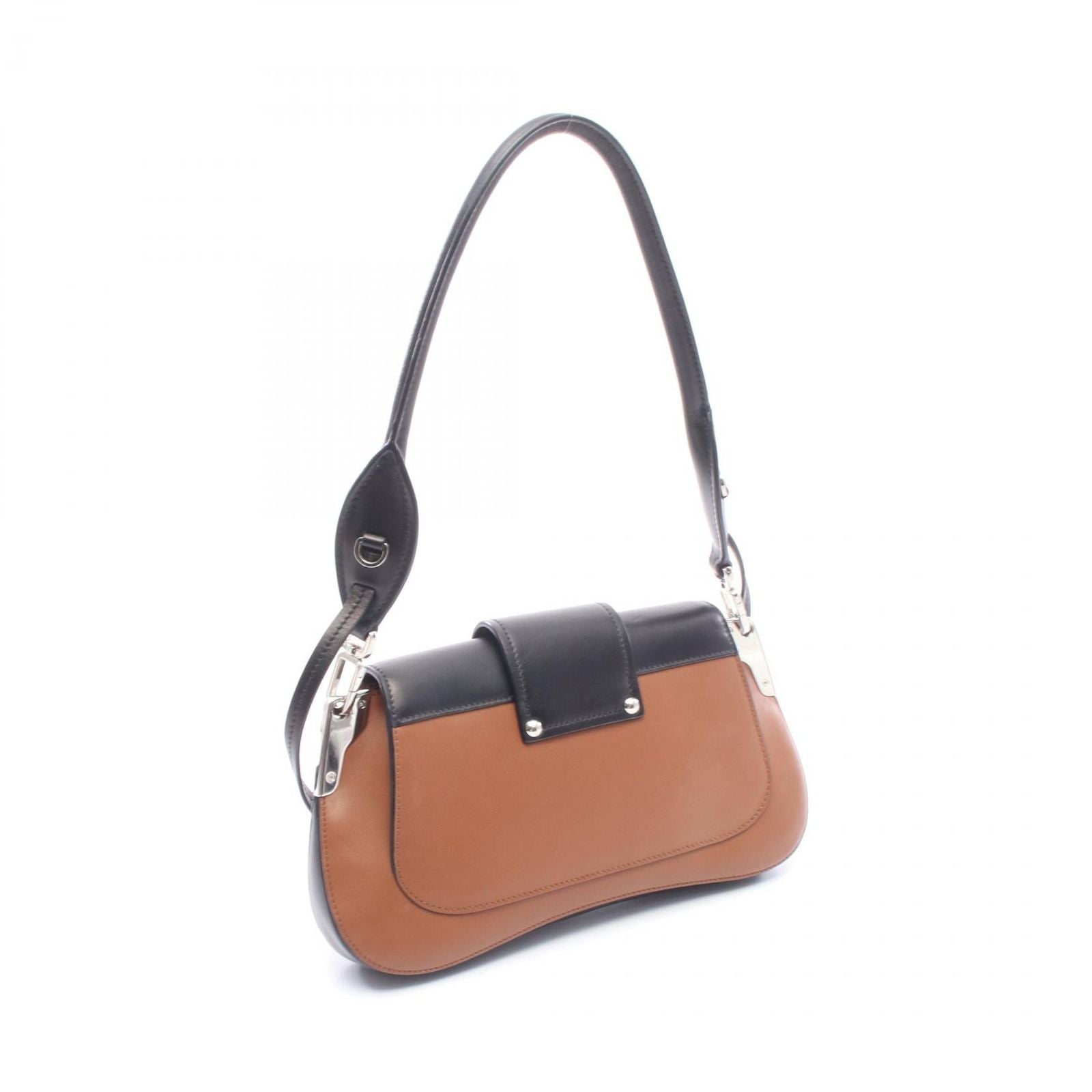 Prada Shoulder Bag City Calf Brown Black Leather Sydney — view 2