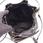 Prada Duet Re-Nylon Bucket Bag 2-Way Black Nylon Saffiano Leather — view 3