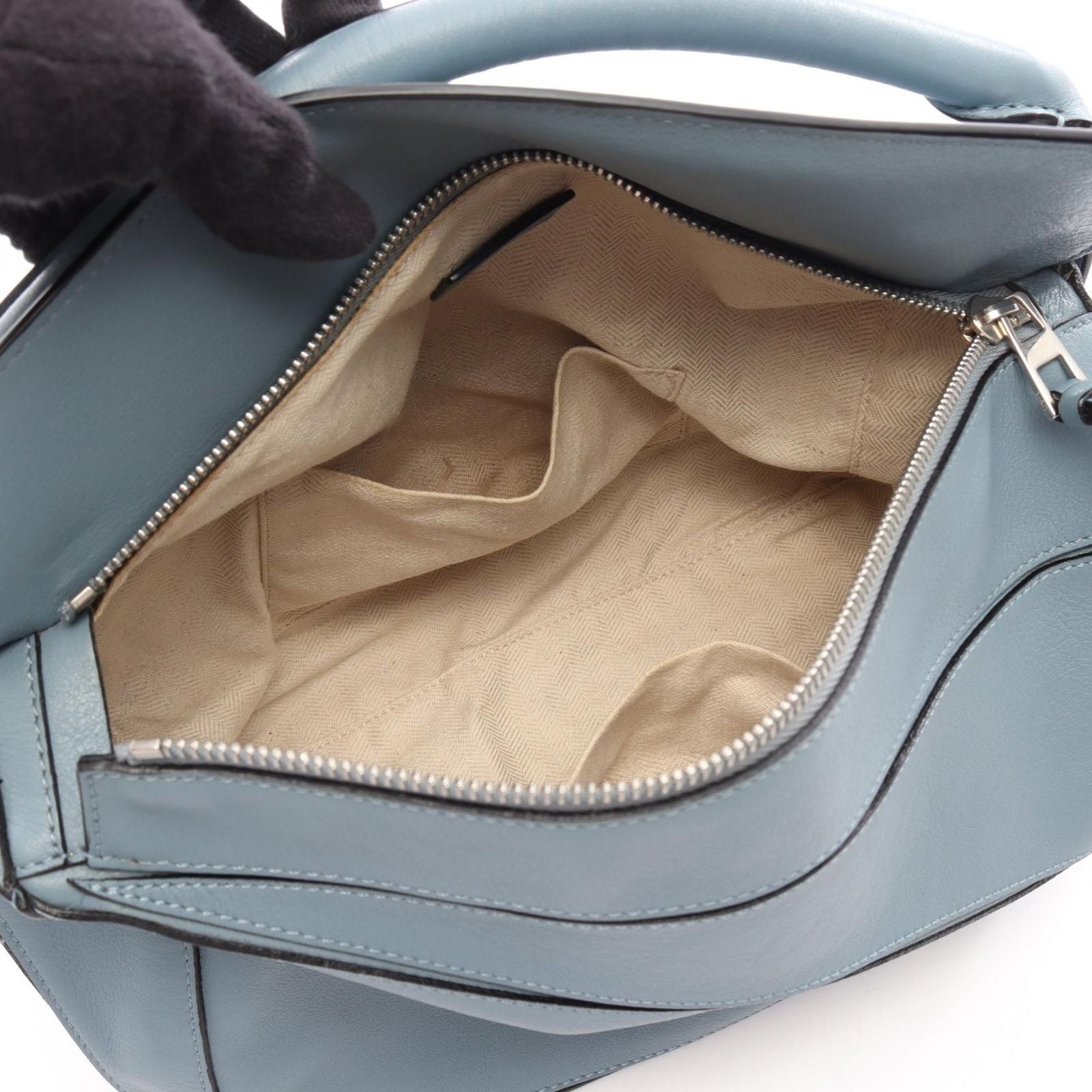 Loewe Handbag Puzzle Bag 2-Way Light Blue Leather — view 3