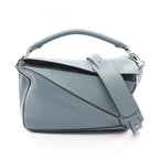 Loewe Handbag Puzzle Bag 2-Way Light Blue Leather