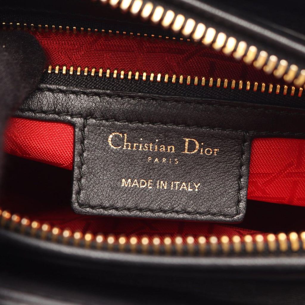 Dior Handbag Lady Dior Cannage 2-Way Black Leather Lady Dior Tote — view 4