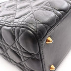 Dior Handbag Lady Dior Cannage 2-Way Black Leather Lady Dior Tote — view 8