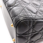 Dior Handbag Lady Dior Cannage 2-Way Black Leather Lady Dior Tote — view 7