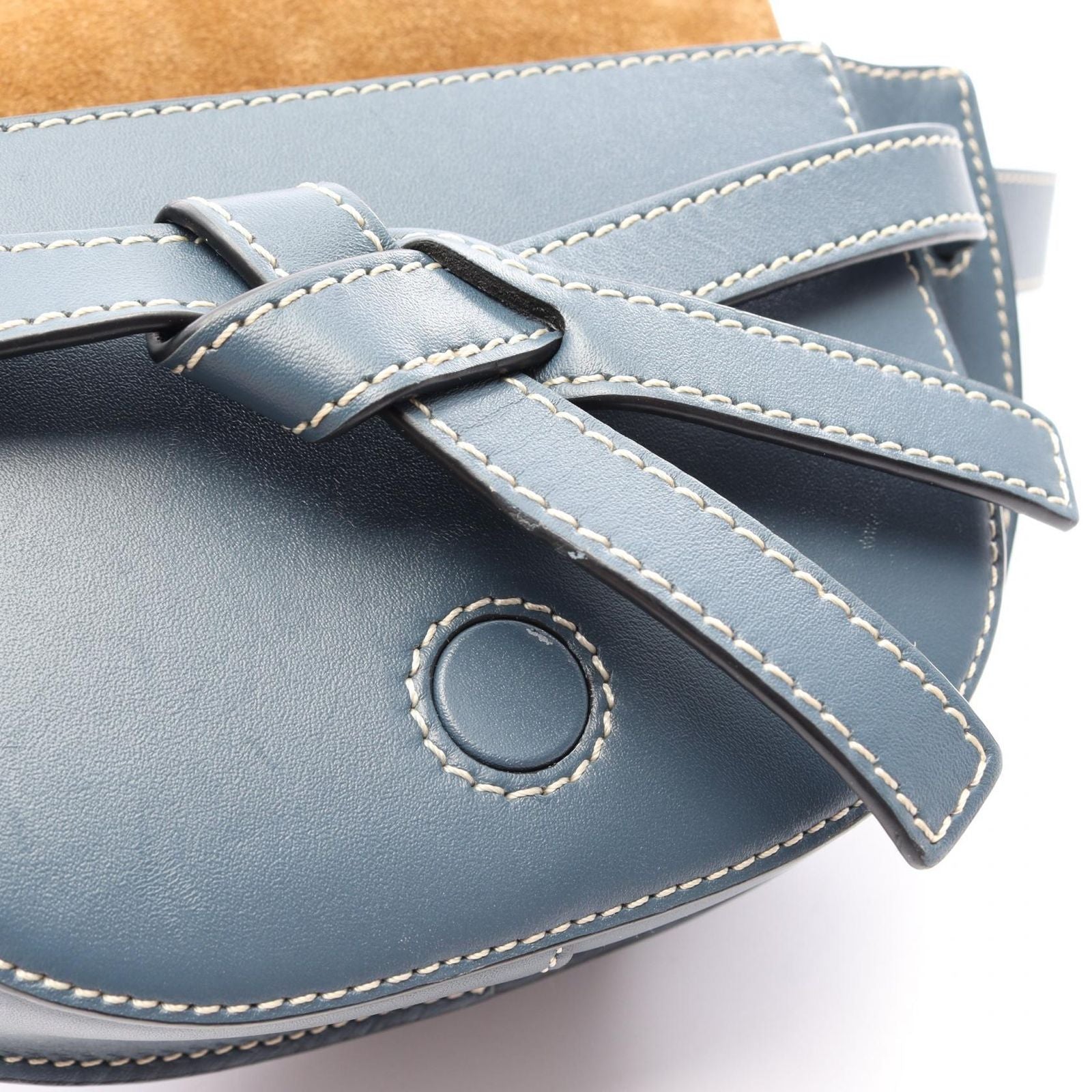Loewe Waist Bag Gate Blue Leather Dual Mini — view 6