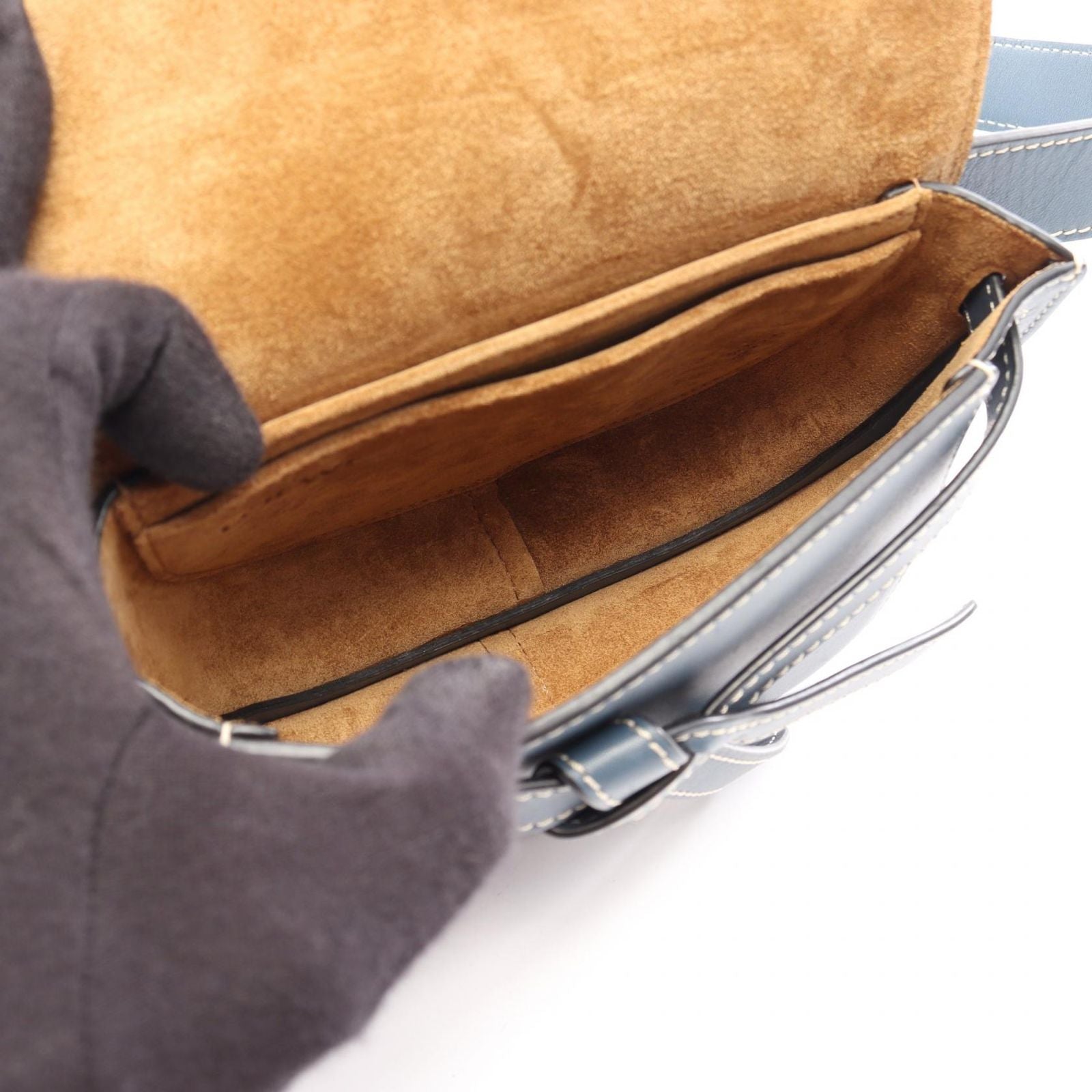 Loewe Waist Bag Gate Blue Leather Dual Mini — view 3