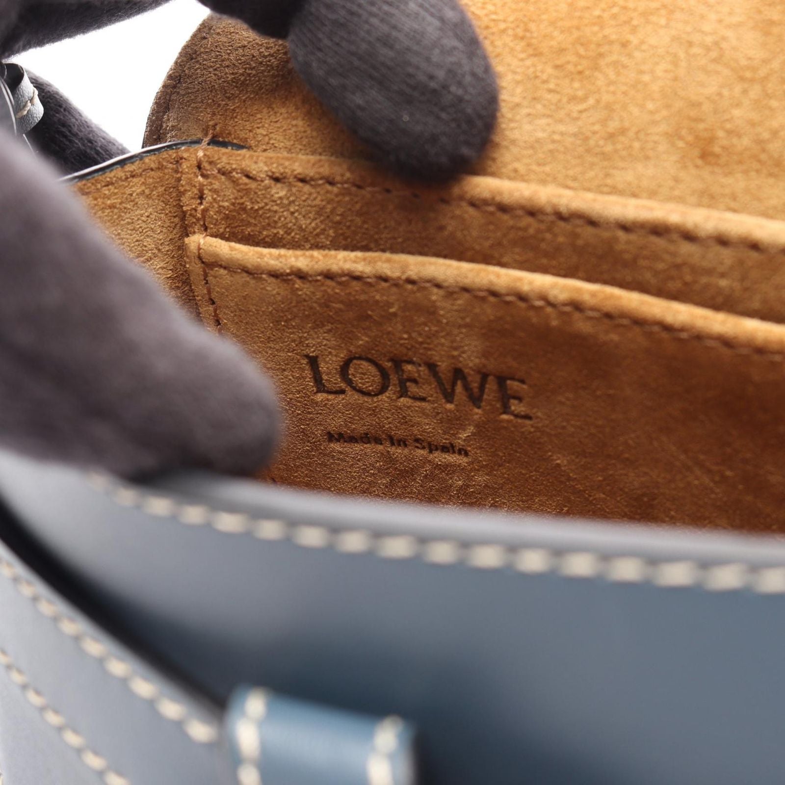 Loewe Waist Bag Gate Blue Leather Dual Mini — view 4