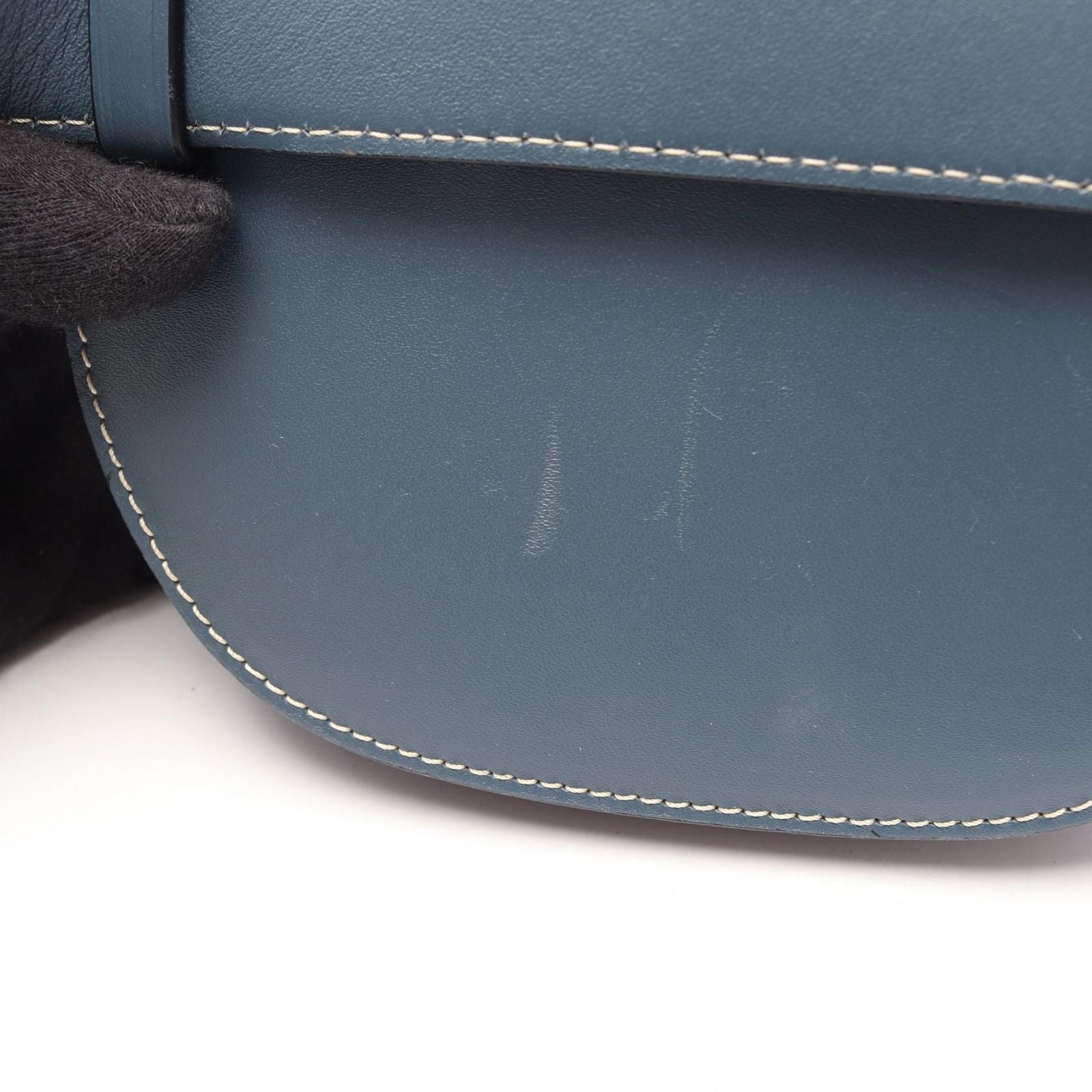 Loewe Waist Bag Gate Blue Leather Dual Mini — view 8