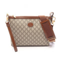 Gucci Shoulder Bag Interlocking GG Supreme Beige Brown Canvas Leather