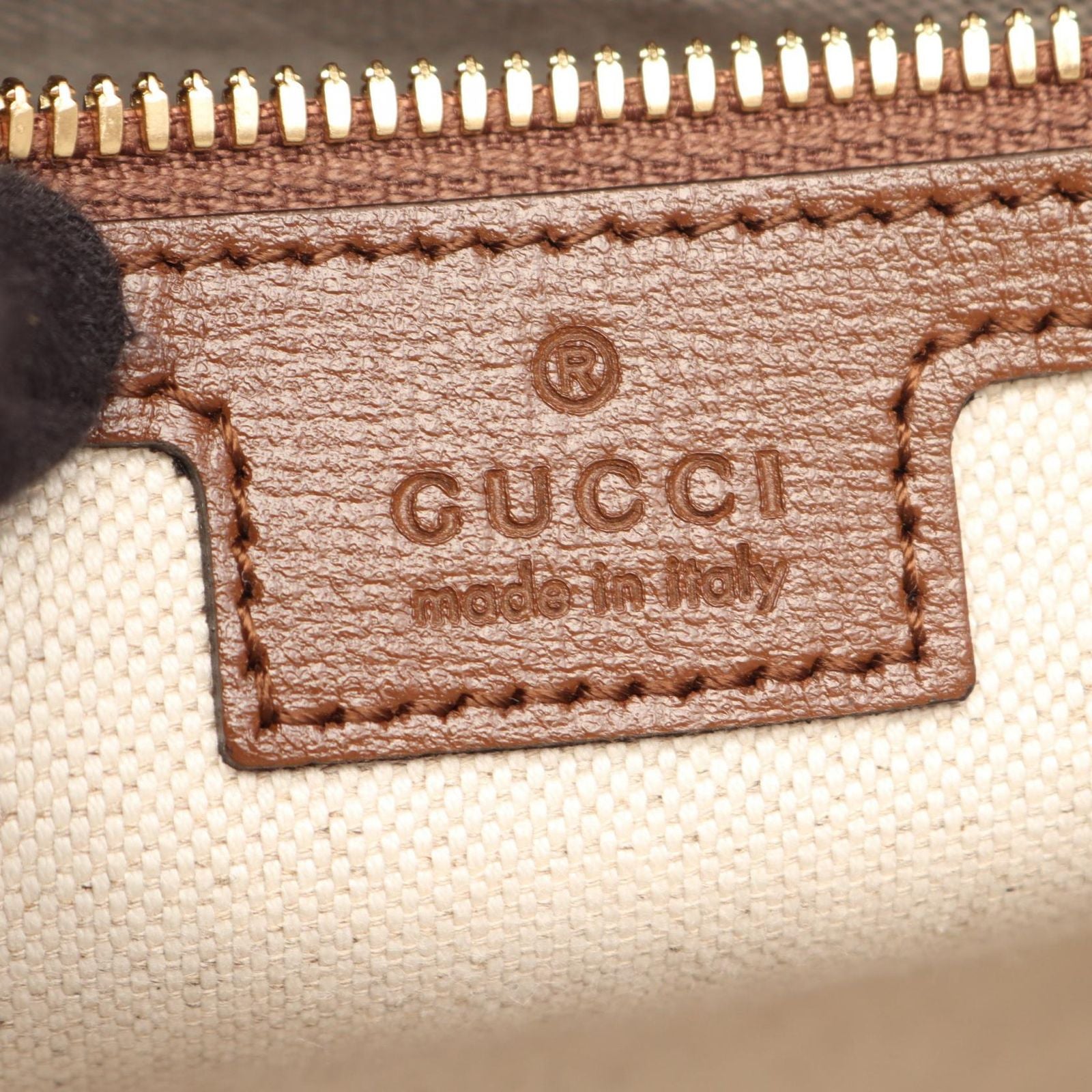Gucci Shoulder Bag Interlocking GG Supreme Beige Brown Canvas Leather — view 4