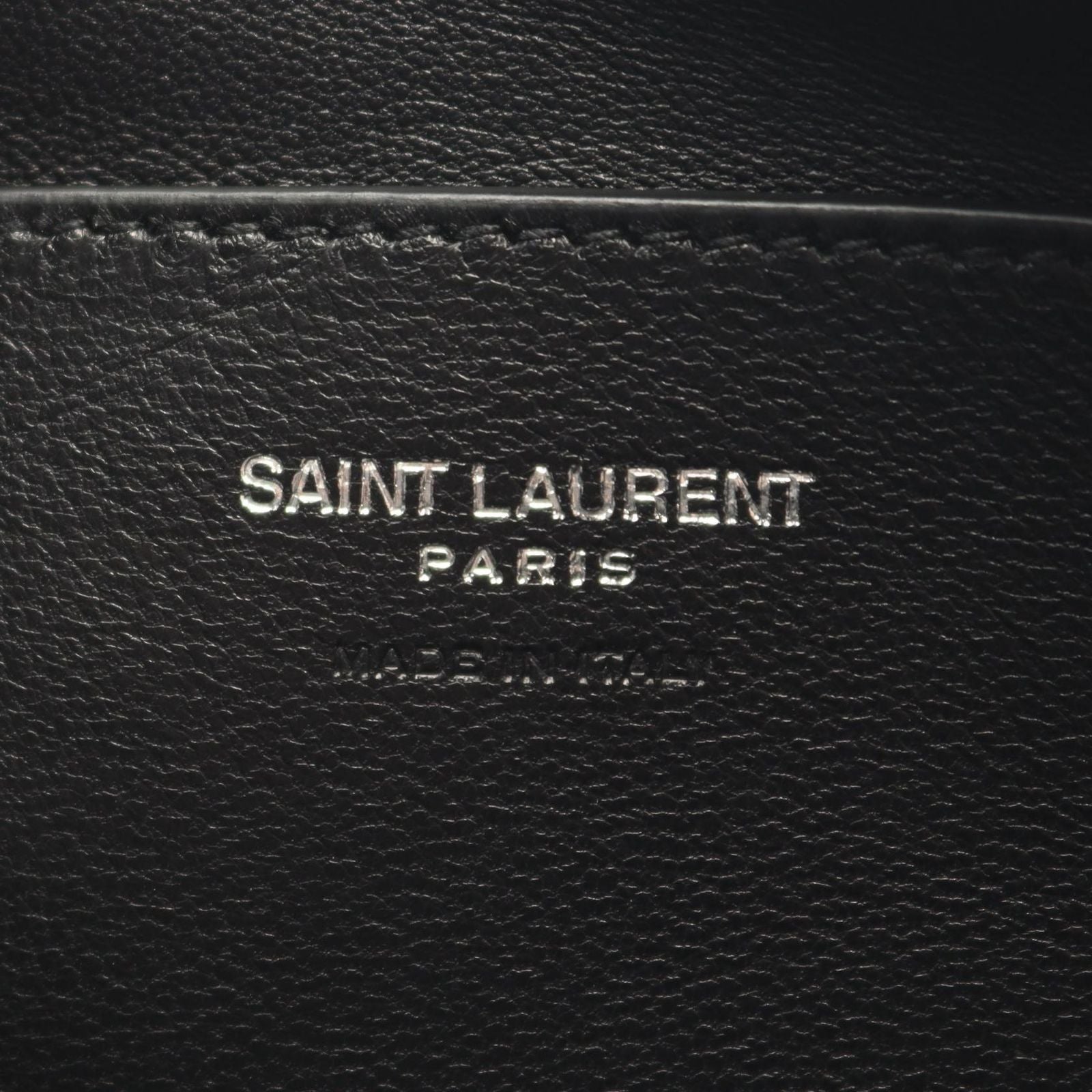 Saint Laurent Paris Clutch Puffy Pouch Black Leather Large — view 4