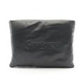 Saint Laurent Paris Clutch Puffy Pouch Black Leather Large