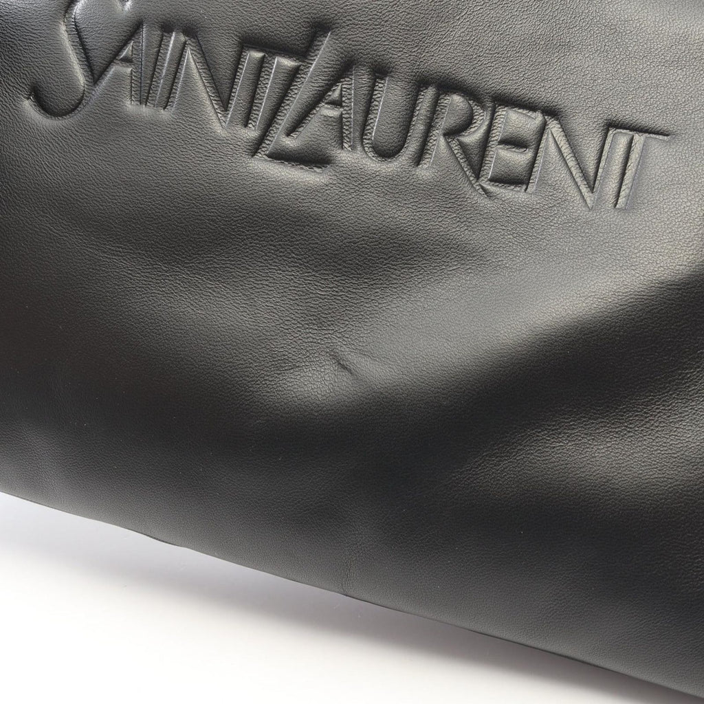 Saint Laurent Paris Clutch Puffy Pouch Black Leather Large — view 6