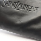 Saint Laurent Paris Clutch Puffy Pouch Black Leather Large — view 6