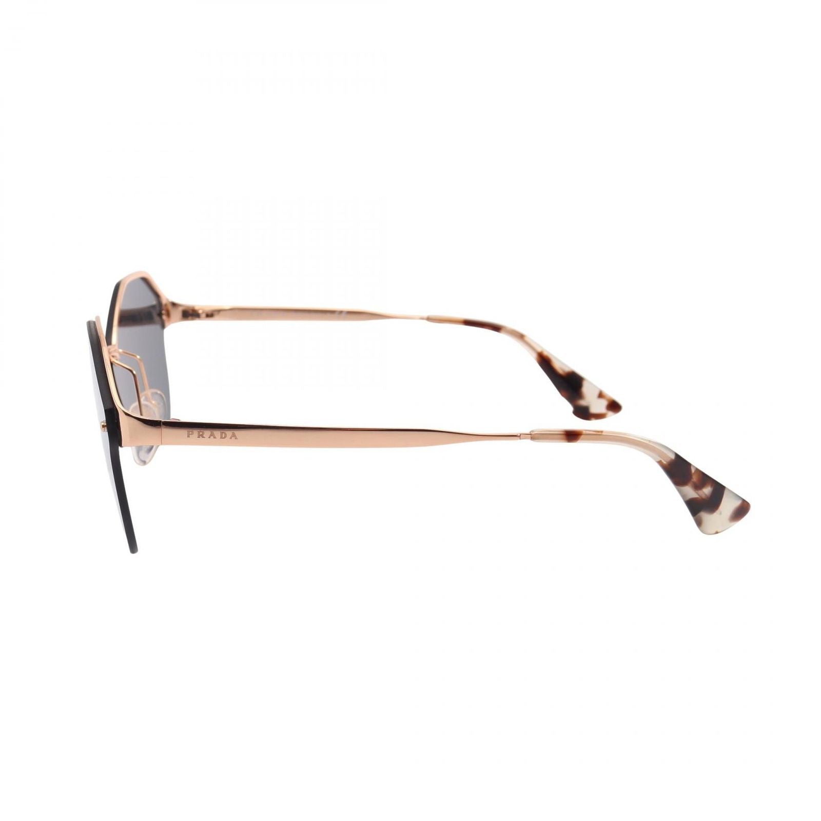 Prada Sunglasses Tortoiseshell Pattern Mirror Lens Half Rim Eyewear — view 3