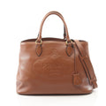 Prada Handbag 2-Way Brown Leather Tote