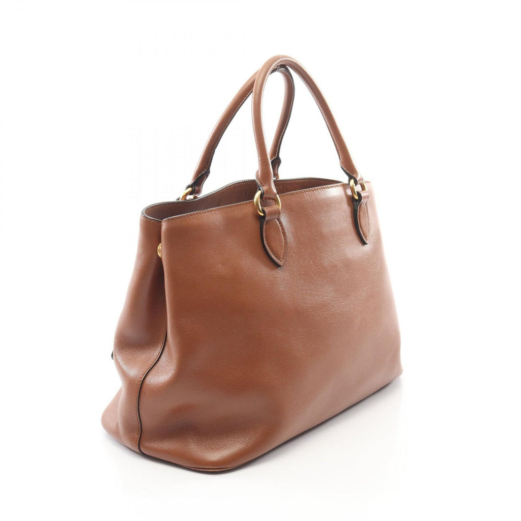 Prada Handbag 2-Way Brown Leather Tote — view 2