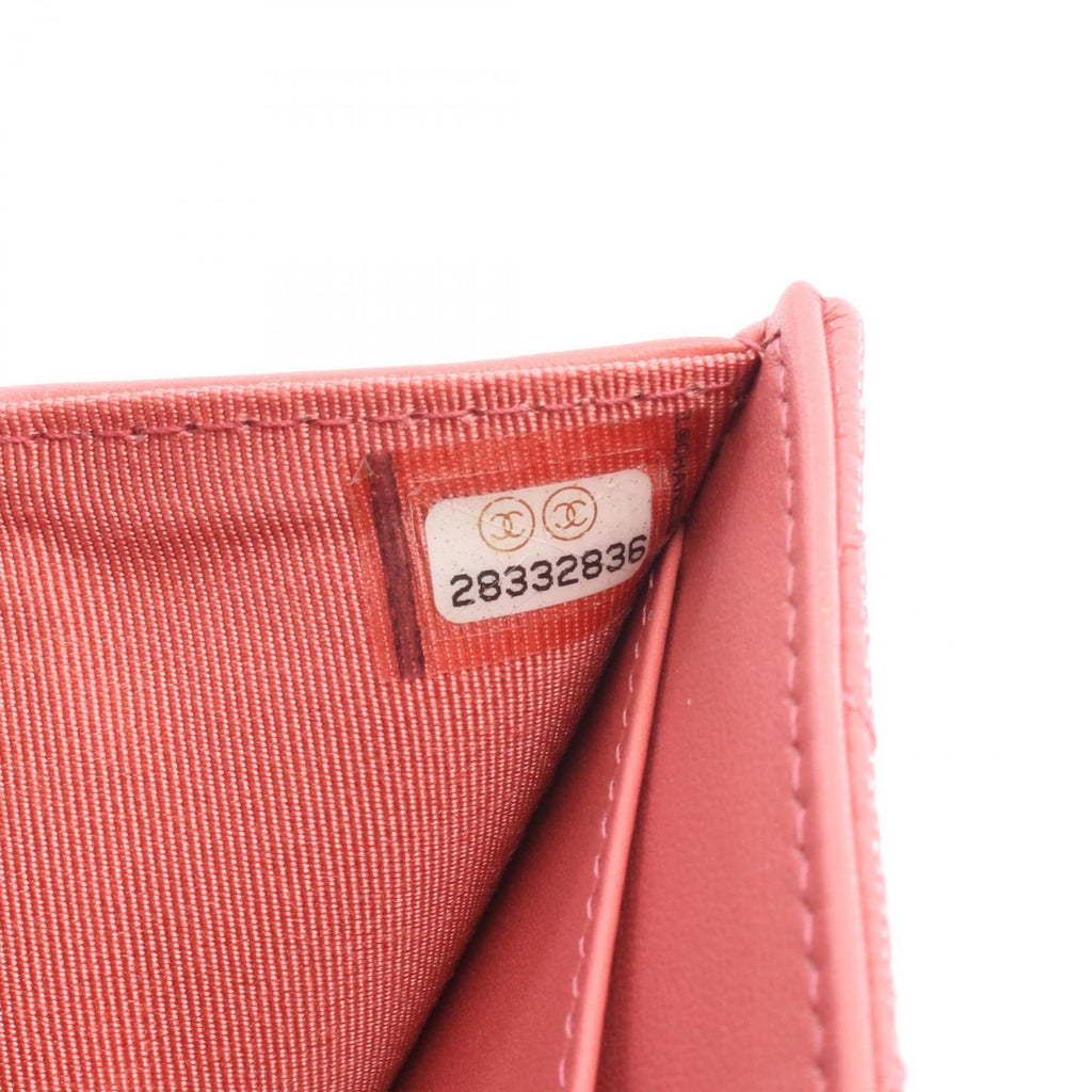 Chanel Trifold Wallet Classic Small Flap Quilted Pink Caviar Leather — view 6
