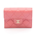 Chanel Trifold Wallet Classic Small Flap Quilted Pink Caviar Leather