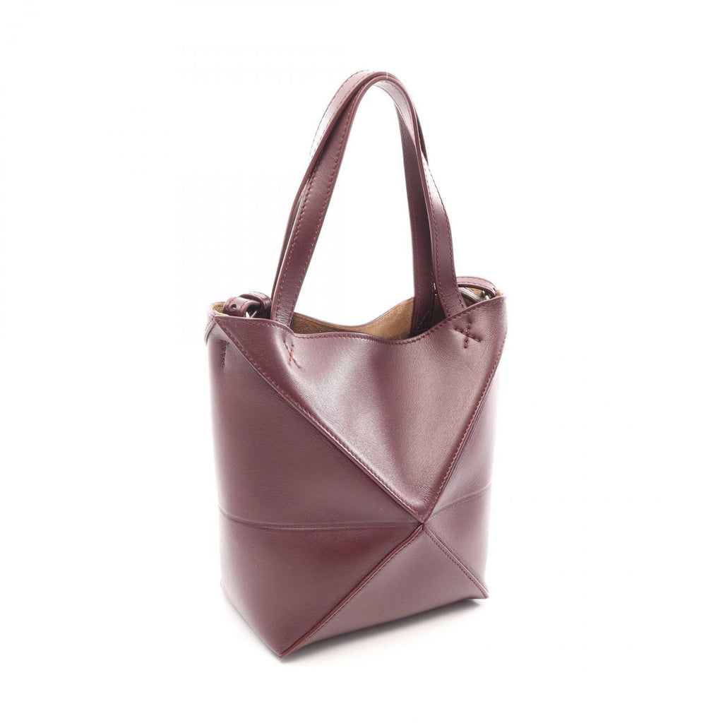 Loewe Handbag Puzzle Fold Tote Mini 2-Way Bordeaux Leather — view 2