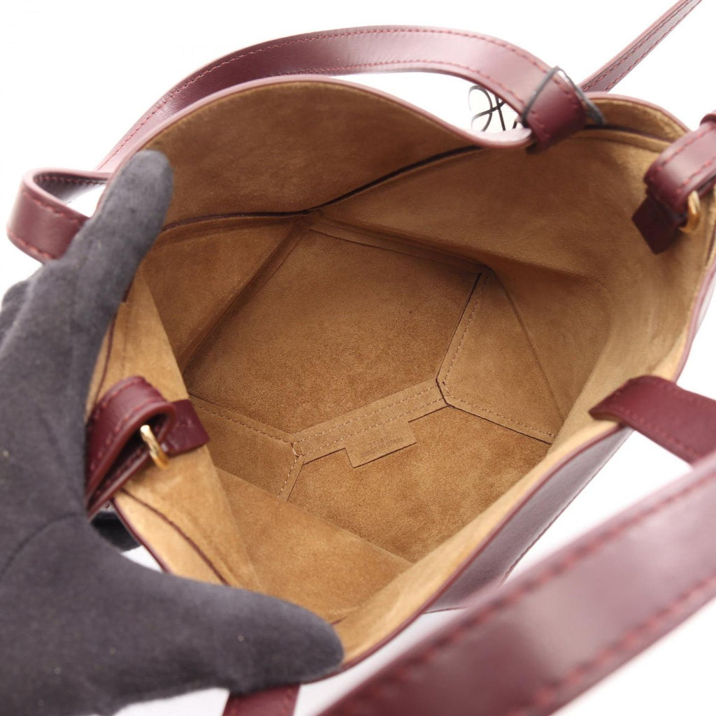 Loewe Handbag Puzzle Fold Tote Mini 2-Way Bordeaux Leather — view 3