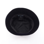Prada Hat Triangle Plate Corduroy Bucket Navy — view 3