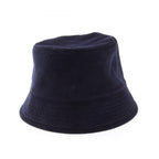 Prada Hat Triangle Plate Corduroy Bucket Navy — view 2