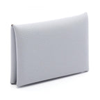 Hermes Coin Case Calvi Gris Perle Leather — view 2