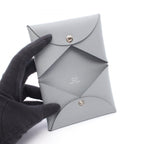 Hermes Coin Case Calvi Gris Perle Leather — view 3
