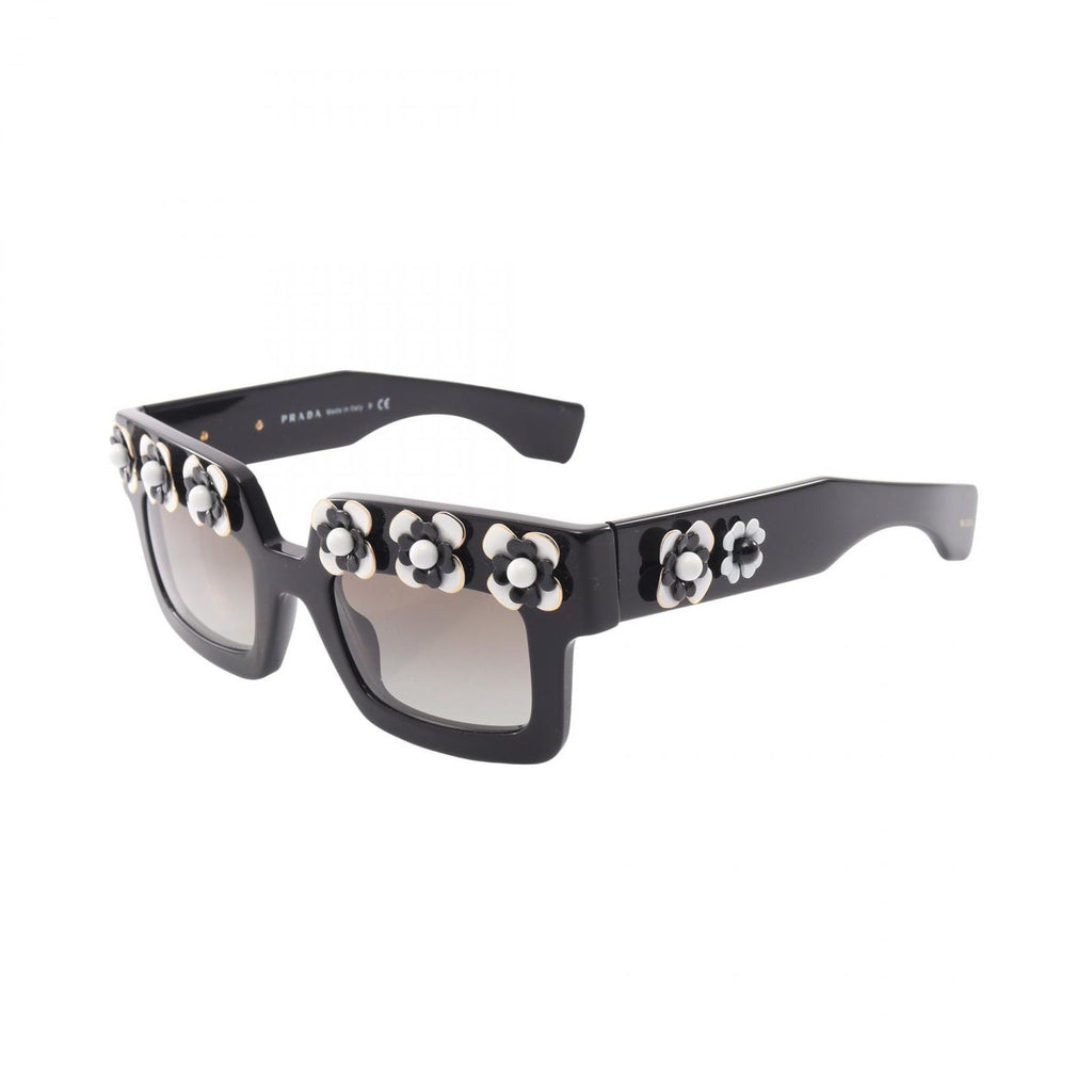 Prada Sunglasses Gradient Lens Flower Black Eyewear — view 2