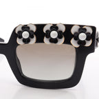 Prada Sunglasses Gradient Lens Flower Black Eyewear — view 8