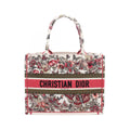 Dior Tote Book Pink White Multi Canvas Butterfly Flower