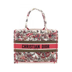 Dior Tote Book Pink White Multi Canvas Butterfly Flower