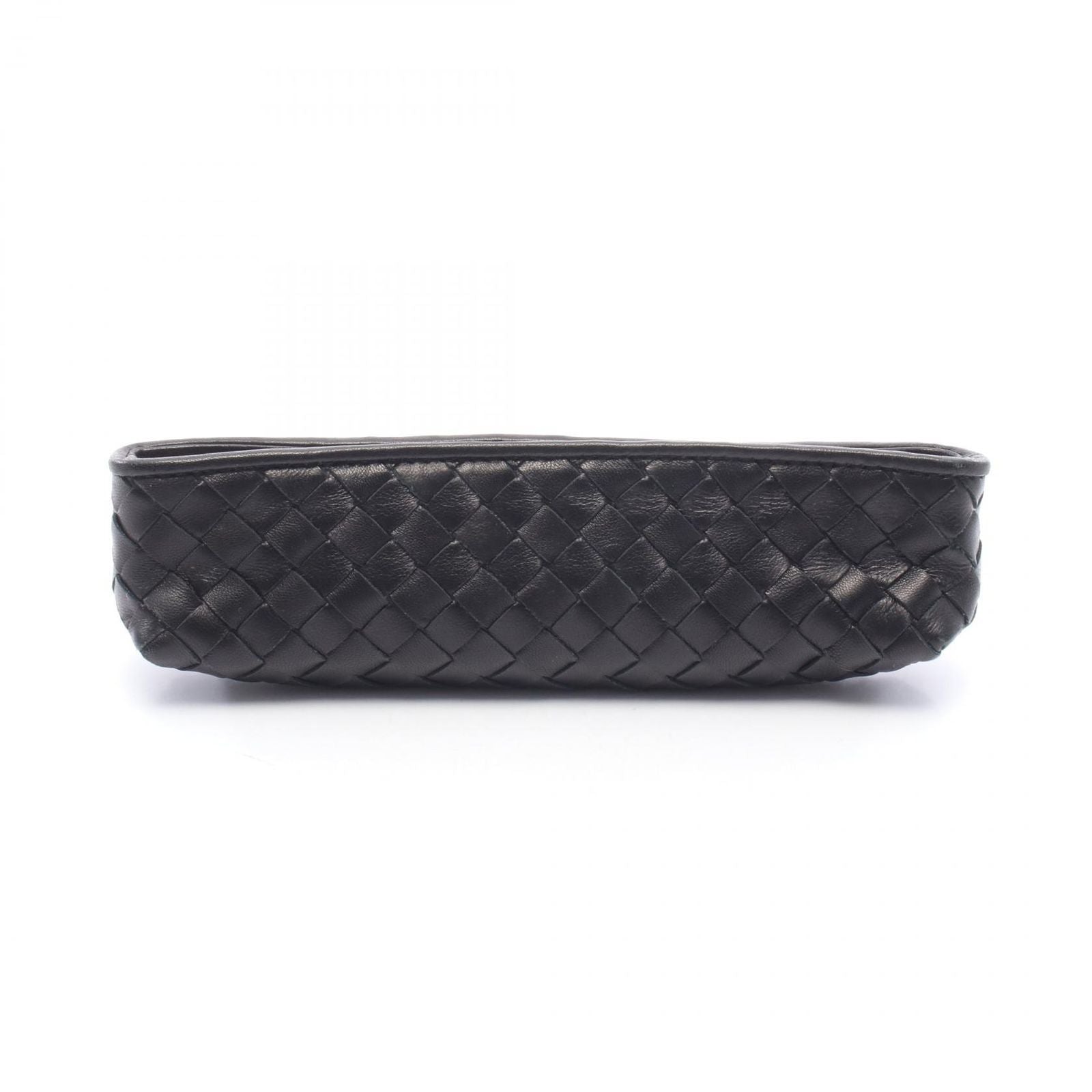 Bottega Veneta Pencil Case Intrecciato Black Lambskin