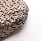 Bottega Veneta Shoulder Bag Intrecciato Champagne Gold Leather — view 8