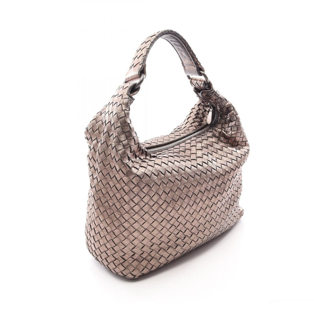 Bottega Veneta Shoulder Bag Intrecciato Champagne Gold Leather — view 2