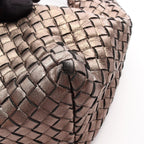 Bottega Veneta Shoulder Bag Intrecciato Champagne Gold Leather — view 6