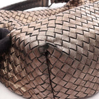 Bottega Veneta Shoulder Bag Intrecciato Champagne Gold Leather — view 7