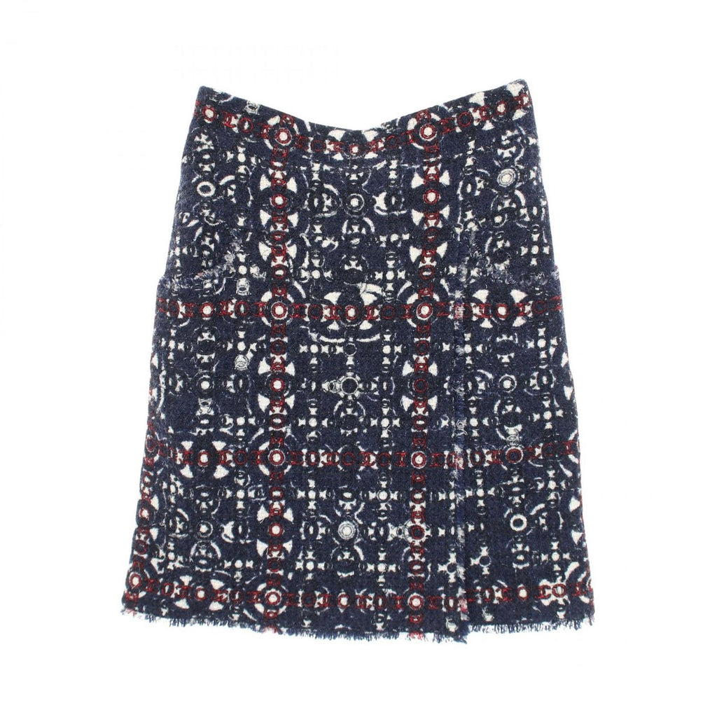 Chanel Skirt CC Logo Tweed Wool