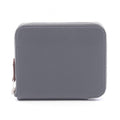 Hermes Round Wallet Azap Compact Silk in Grimisty Leather in