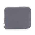 Hermes Round Wallet Azap Compact Silk in Grimisty Leather in