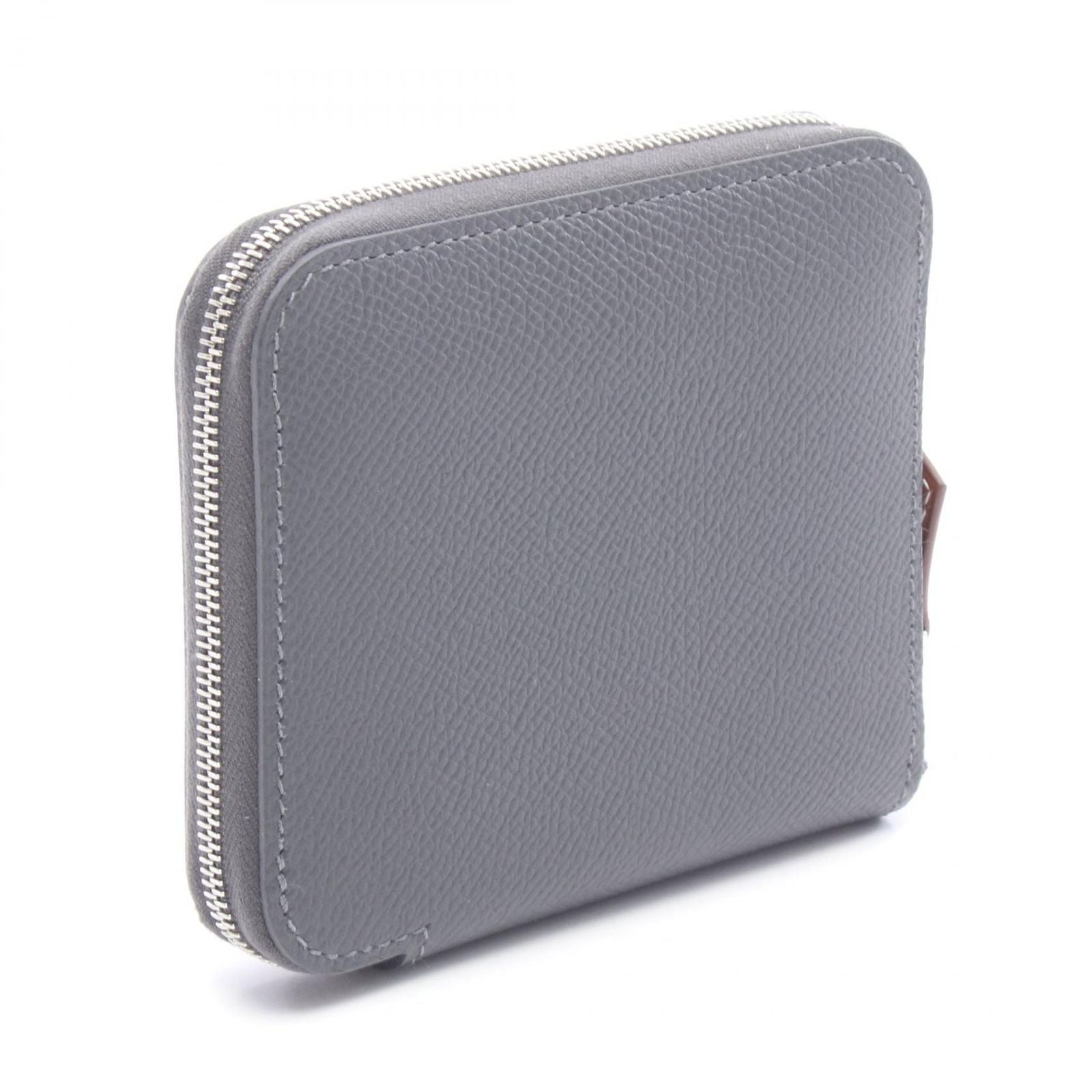 Hermes Round Wallet Azap Compact Silk in Grimisty Leather in — view 2