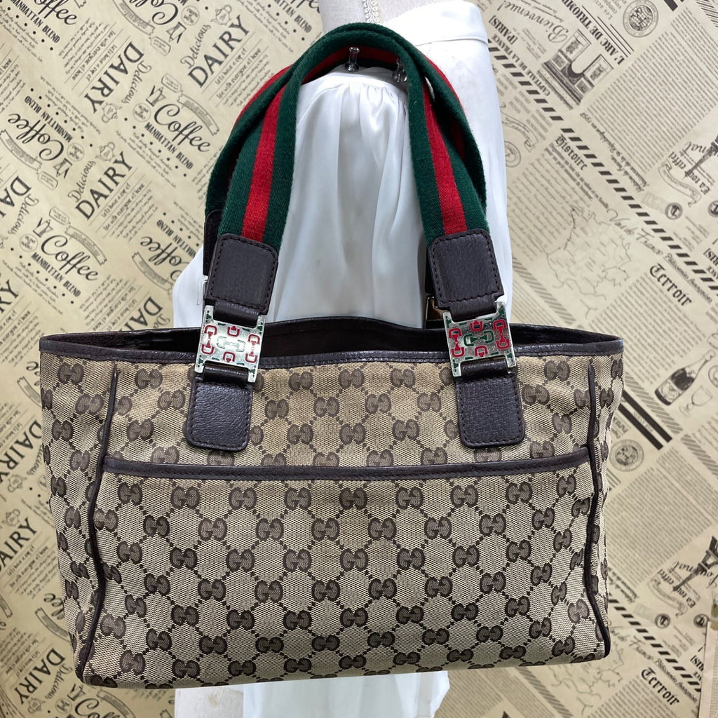Gucci GG Canvas Tote Sherry Line Brown — view 2