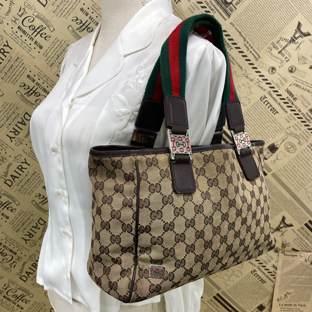 Gucci GG Canvas Tote Sherry Line Brown — view 3