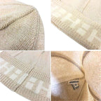 Hermes Knit Cap Hat Beanie Cashmere Logo Beige SM Martin Margiela Era New — view 3