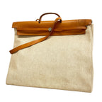 Hermes Handbag Herbag Toile Ash Natural Silver 2-Way