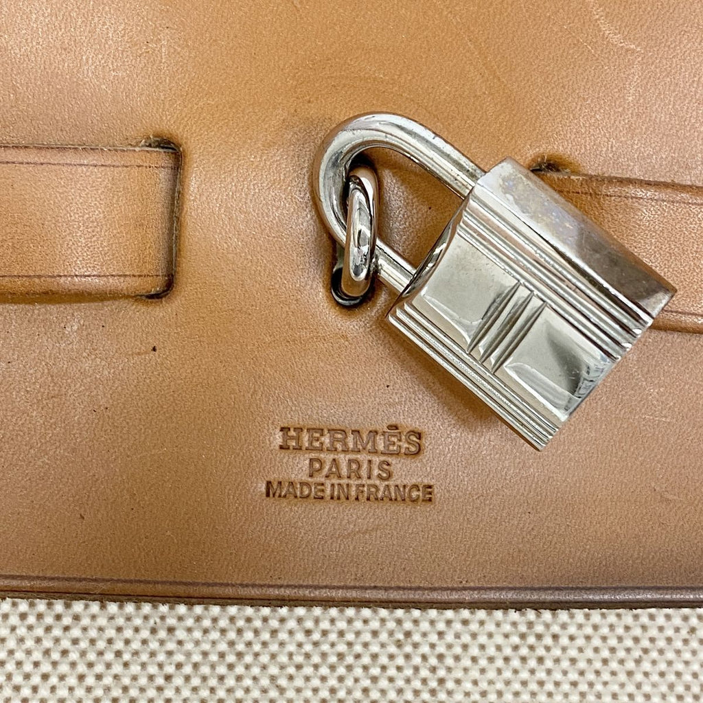 Hermes Handbag Herbag Toile Ash Natural Silver 2-Way — view 5