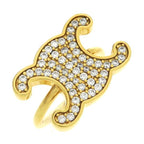 Celine Triomphe Rhinestone Ring — view 6