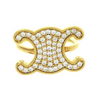 Celine Triomphe Rhinestone Ring